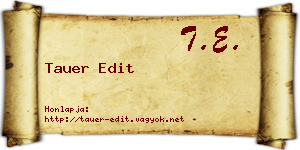 Tauer Edit névjegykártya